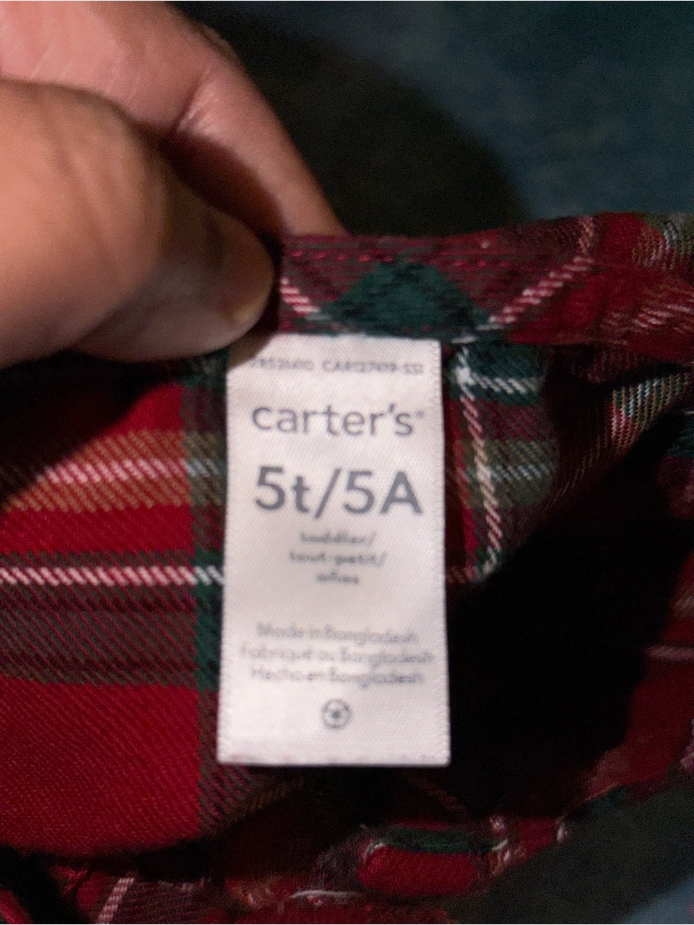 Carter's Red and Green Plaid Button-Down Shirt
